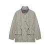 Womens Plaid Jacket Long Sleeve Stand Collar Casual Slim Fit Outerwear Fashion Coat