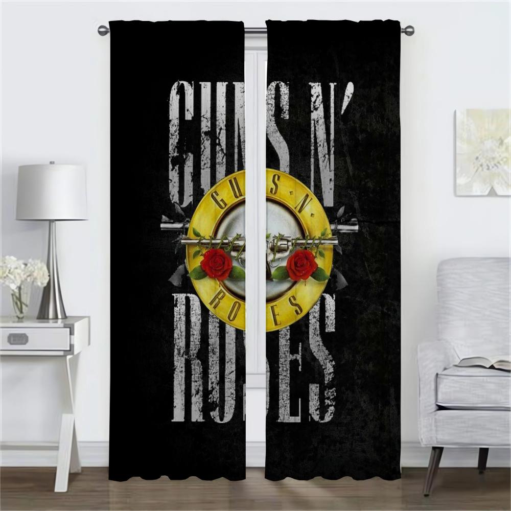 Guns N'Roses Разделение Домашний Интерьер Шторы 2 Части Гостиная Шторы Хэллоуин Украшения Оттенки Шторы для Спальни