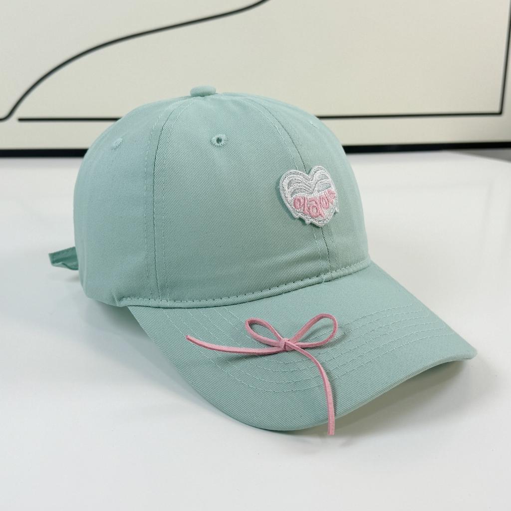 Embroidered Love Girl Baseball Cap Casual and Versatile Cute Face Showing Small Soft Top Baseball Cap Curved Brim