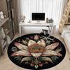 1pc Floral Mandala Office Round Area Rug, Indoor Mat Suitable For Office, Under Office Chairs Bedroom Living Room Home Decor, Room Deco 055