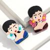 Новая милая фигурка девочки Акриловые броши для женщин Синие сшитые вручную Значки и булавки для женской сумки Ювелирные изделия Аксессуары для одежды Подарок