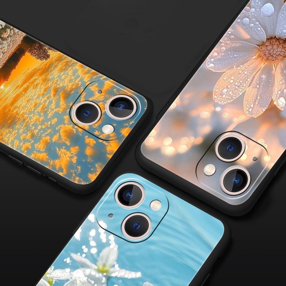 Чехол для телефона для iPhone 17 16e 15 14 13 12 11 Pro Max SE 7 8 Plus Оболочка iPhone 16 Мягкий ТПУ Чехол Мягкий Бледный Маленький Цветок
