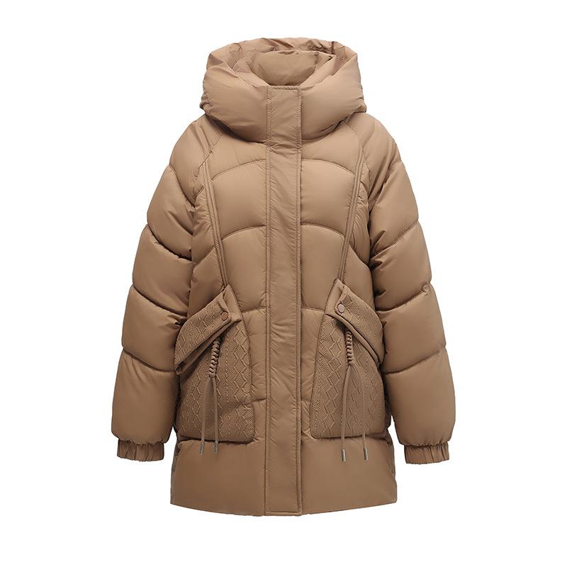 Down Coat Women's Winter New 2025 Fashion Style Loose Hooded Mid Length Cold and Warm Coat