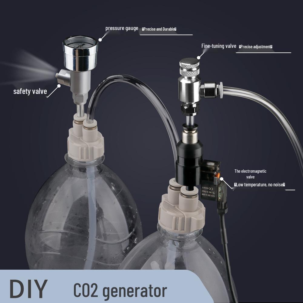 Креативный набор-генератор CO2 для аквариумов - DIY система углекислого газа с соленоидом для водных растений