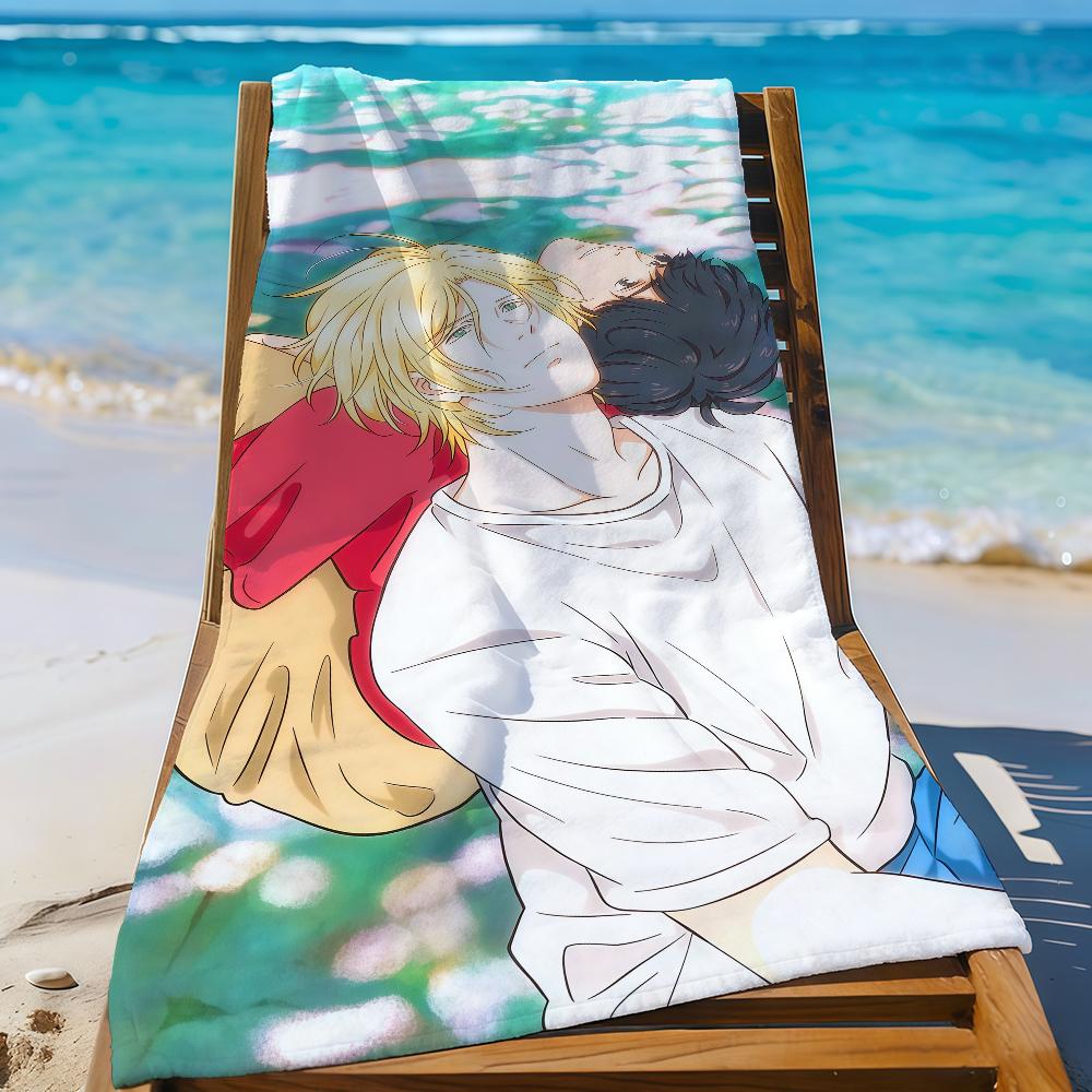 Аниме B-Banana Fish Полотенце Спортивное Быстросохнущее Туристическое Снаряжение для Кемпинга Песозащитное Мягкое Легкое Большое Пляжное Полотенце