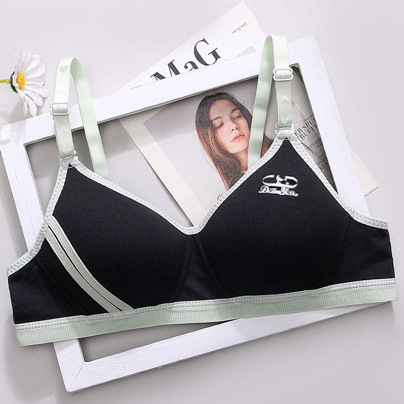 Нижнее белье для студенток из чистого хлопка без стального кольца, корейский стиль, для старшеклассниц, чашка AB, тонкий бюстгальтер, летние сборы, стереотипный маленький бюстгальтер