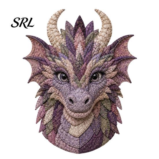 Ready to Use Fabric Pack Dragon Patchwork DIY Kit, Pattern Craft Professional Crafting Materials Sewing Project for Adults, Handmade Home Decor Set