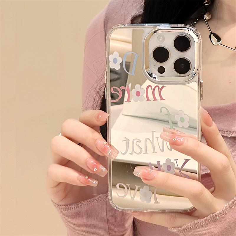 Чехол Zhitai Apple Mirror для iPhone 15 Pro Max: Три в одном с браслетом — подходит для iPhone 12, 13, 14