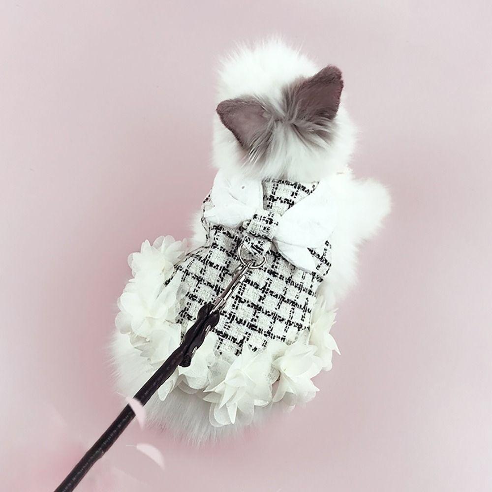 Breathable Guinea Pigs Clothes Princess Style Pet Harnesses and Leash Set Soft Pet Costumes Bunny