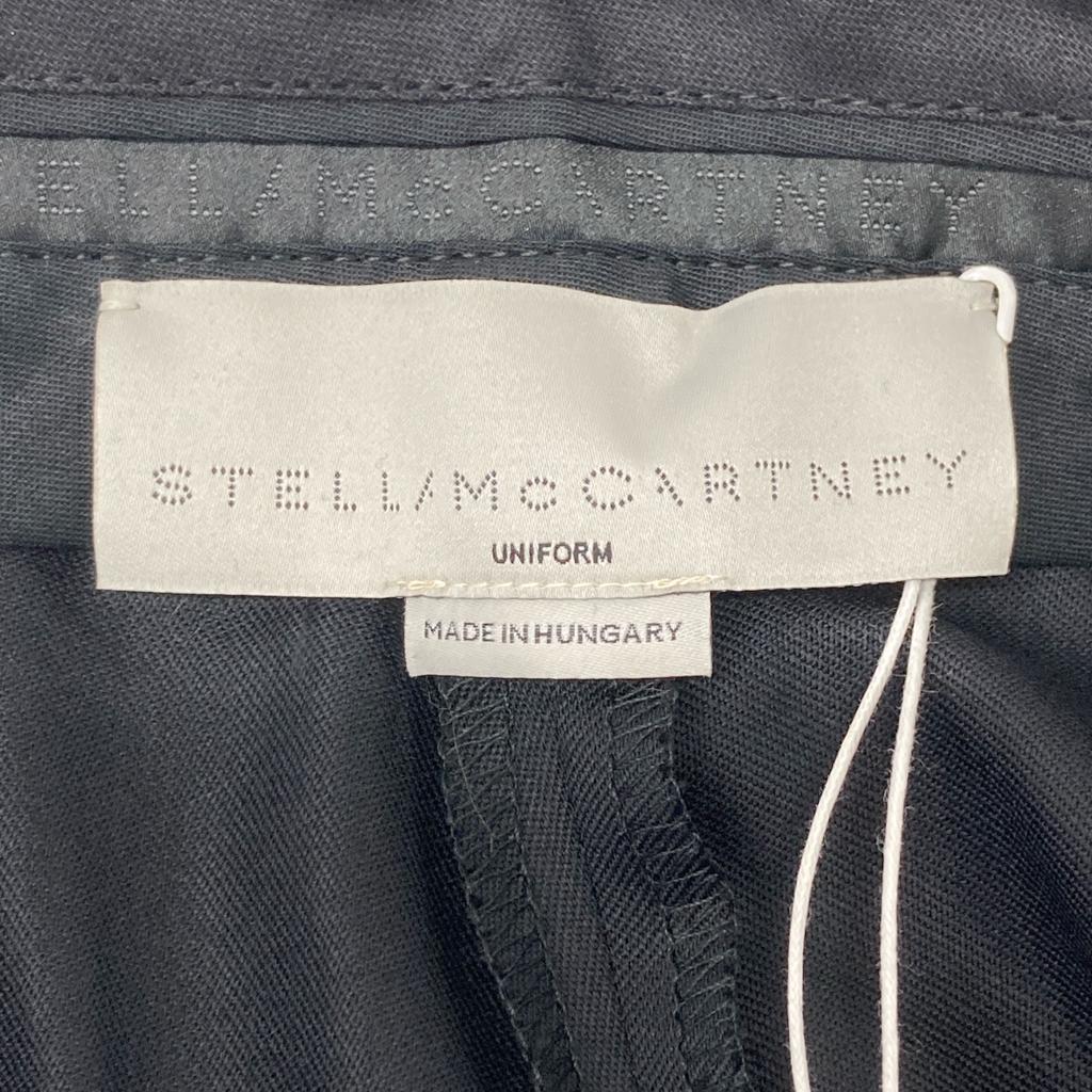 Stella Mccartney 531844 Black Wool Side Zip Center Pleated Tapered Slacks Bottoms 34 blackUsed