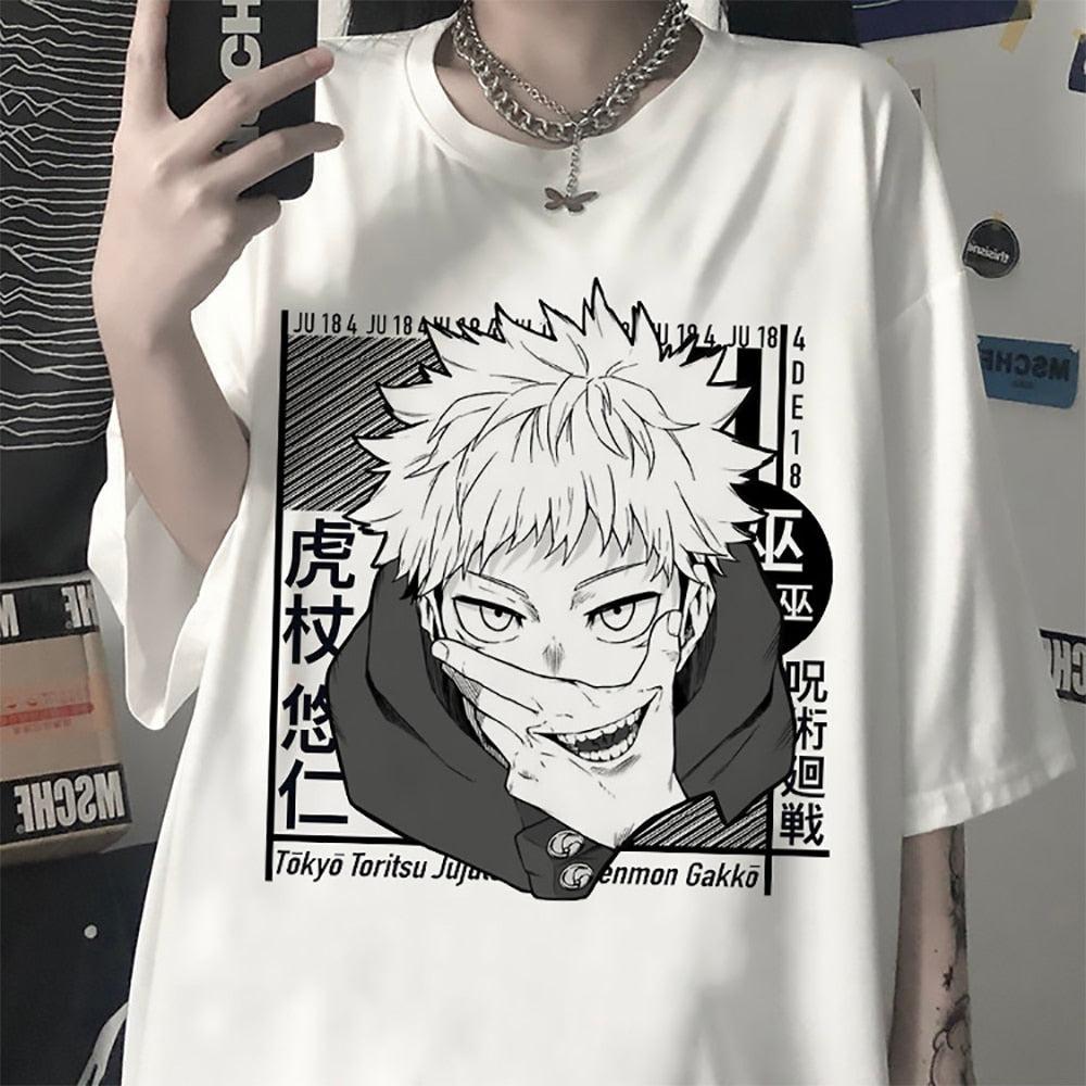 Jujutsu Kaisen Anime Itadori Yuji Graphic Tee T-Shirt Men's 2026 Summer Fashion Oversize Street Casual Y2K Streetwear Clothing