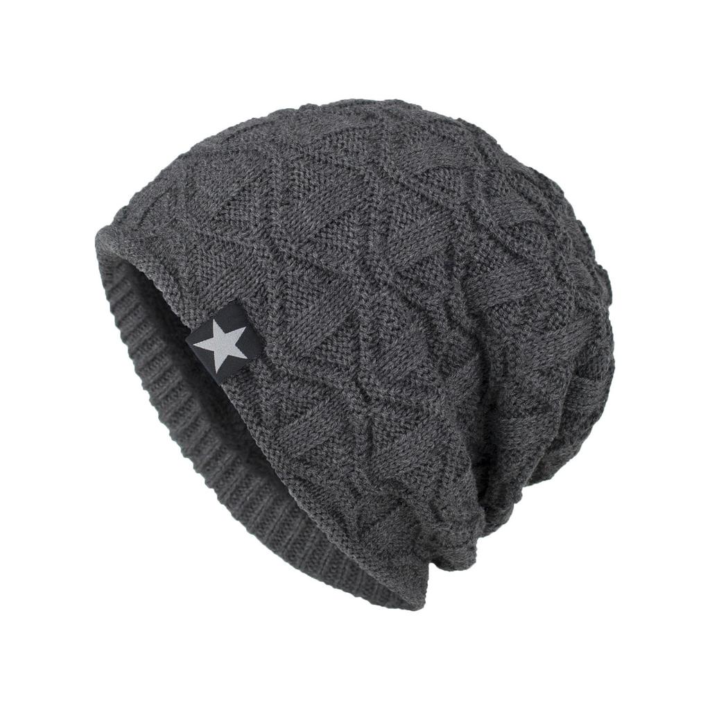 Осень и зима новый бархатный белый пятизвездочный тканевый лейбл волнистый свитер шапка вязаная шерстяная шапка