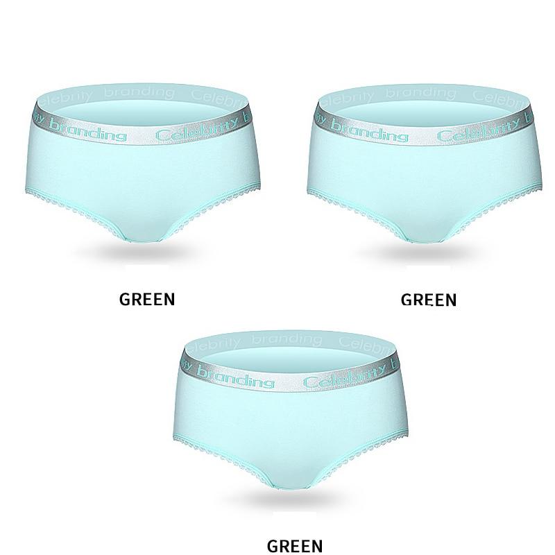 3Pcs Women's Panties Cotton Breathable Underwear Briefs Cute Letter Girls Lingerie Size M-XXL