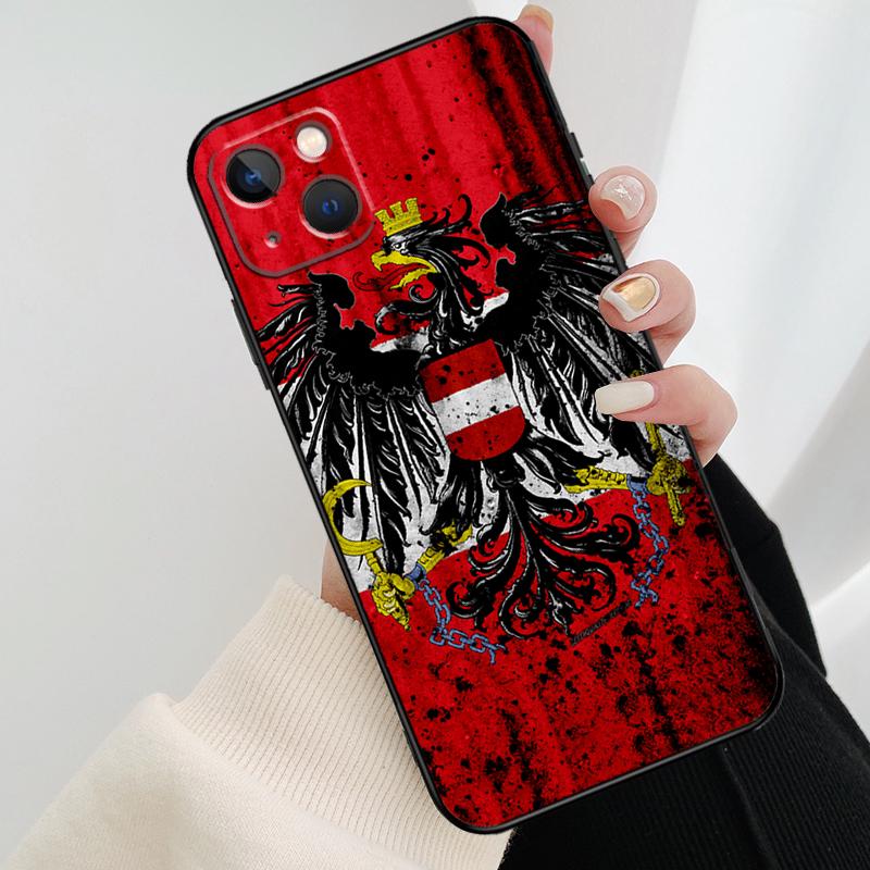 Чехол для телефона с флагом Австрии для iPhone 15 Pro Max 14 13 12 11 16 Pro Max mini XR 15 16 Plus 16e Чехол Coque