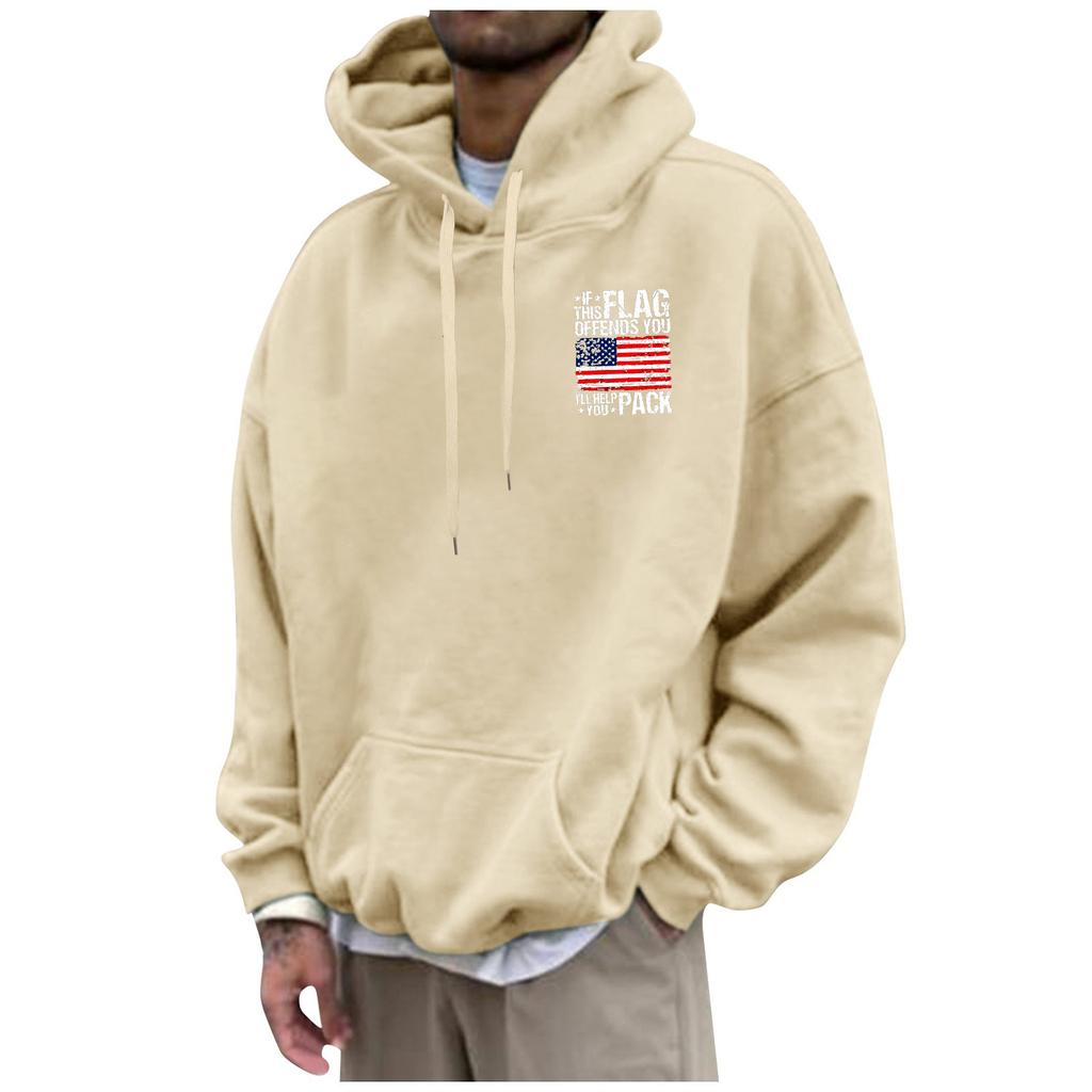 Men's Loose Printed Hooded Sweatshirt Men's Casual Fashion Sports Sweatshirt
