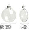 10X Clear Plastic Balls Oval Flat Christmas Baubles Fillable Xmas Tree Ornament