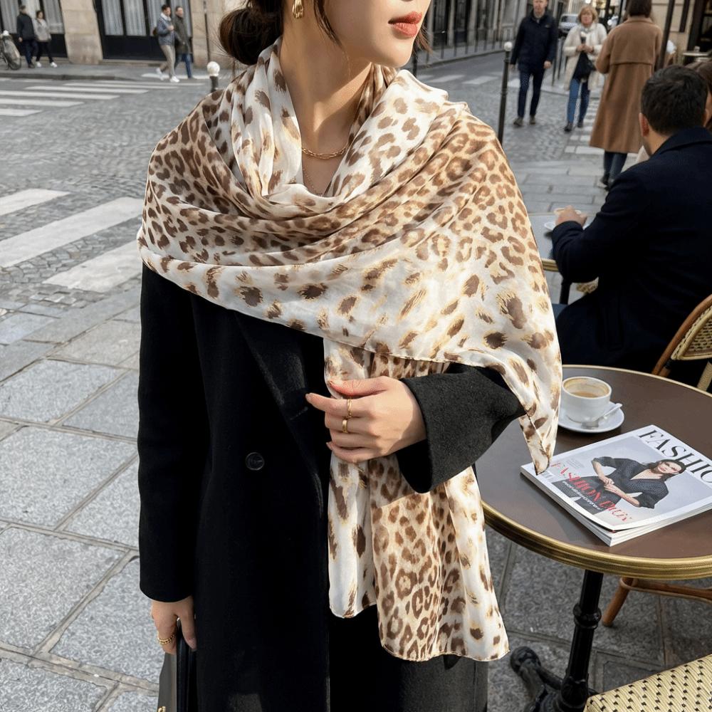Classic Style Chiffon Scarf Print Pattern Sun Protection Scarf New Shawl Wrap Fashion Accessory