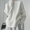 Cashmere Knitted Pullover Sweater Women Soft Oversized Casual Loose Half Turtleneck Sweaters Women Korean Solid Jumper