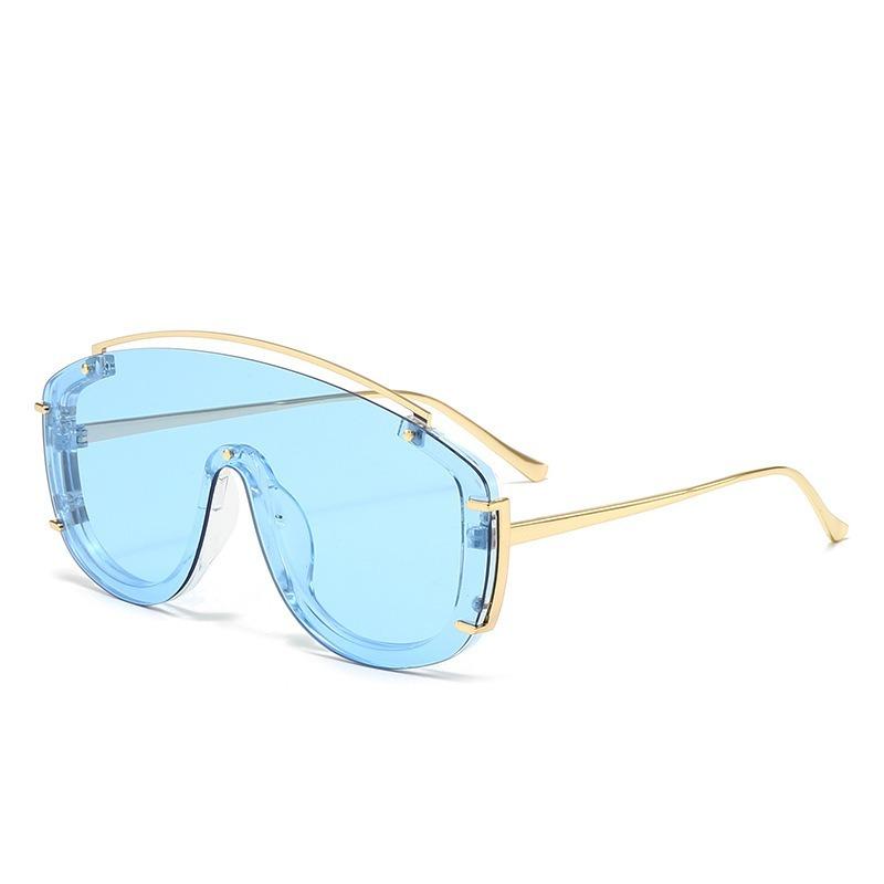 One Piece Large Frame Shield Fashion Trendy Women Sunglasses