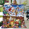 Christmas Santa Claus Printed Flannel Soft Blanket Living Room Bedroom Sofa Bed Blanket New Year's Gift Portable Picnic Blanket#(1)