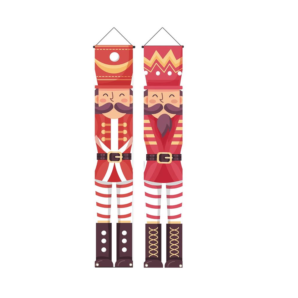 Щелкунчик Серия Король Новые Рождественские Парные надписи Новогодняя Вечеринка Солдаты Украшение Атмосферы Веранды Дверные Шторы Флаг Держатели