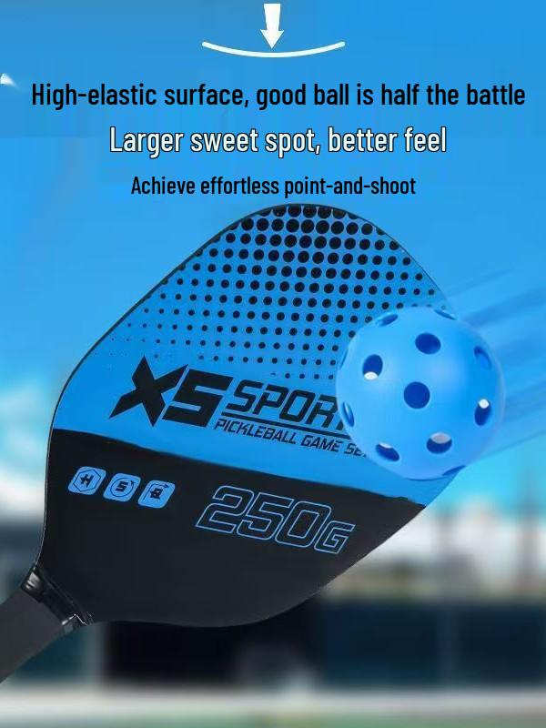 Red Wooden Pickleball Paddle & Ball Set - Outdoor Fitness & Beach Racket Equipment