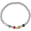 S925 Серебряный Радужный браслет из бисера для девочек, летний дизайн Ins Niche, красочный медведь, смайлик, ювелирные изделия для рук