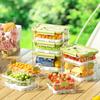 Storage Container, 35.1Oz Portable Fresh Food Box with Lid, Transparent Fruit Bento Box, Sealed Fresh-Keeping Box