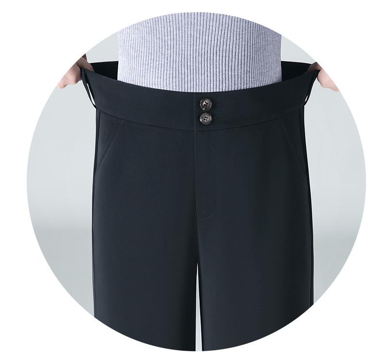 Женские брюки с высокой посадкой и широкими штанинами - Весенняя коллекция 2025, Высококачественная драпировка, Повседневные брюки прямого кроя