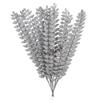 DECORATIVE SILVER LEAVES WITH GLITTER 40CM
