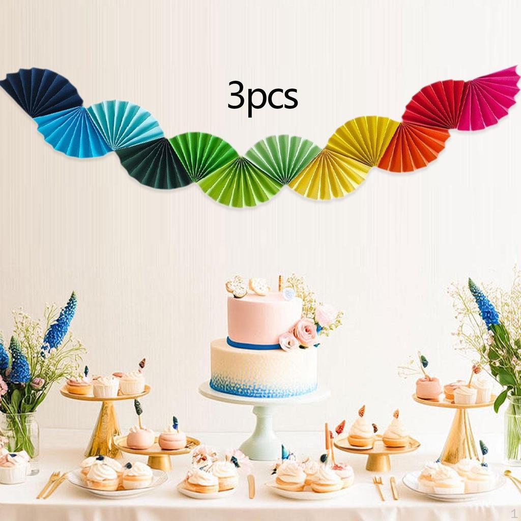 3 шт. Бумажные веера Гирлянда Фон Баннер Подвесное украшение для Карнавала Свадебного душа