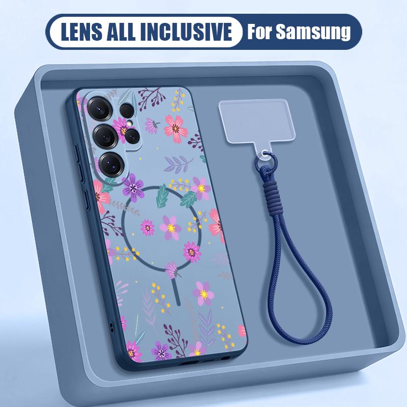 Чехол INS с принтом подсолнуха для Samsung S26 S25 Ultra S24 S23 FE S22 A15 A16 A17 A35 A36 A37 A54 A55 A56 A57 5G Гибридный Магнитный Матовый Чехол