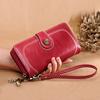 Women Wallet Vintage Clutch High Quality Leather Female Long Wallet Retro Zipper Purse Strap Coin Purse