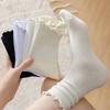 Харадзюку Рюши Носки Женские Девушки Сладкий Хлопок Средней Длины Черные Белые Носки Jk Лолита Мягкие Дышащие Лодыжки Свободные Короткие Носки