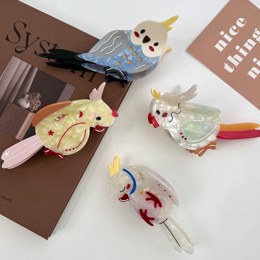 Cute Cartoon Animal Shark Clip Parrot Bird Hair Claw Sweet Acetic Acid Hair Claw Girls