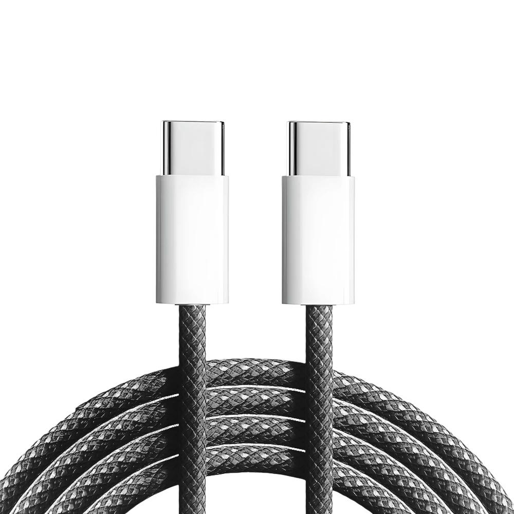 Кабель для передачи данных PD 60W с двумя разъемами USB Type C для iPhone 15 Pro Max 15 Plus, кабель с нейлоновой оплеткой для быстрой зарядки телефона для Samsung Xiaomi OPPO