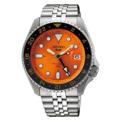 5 SPORTS SKX Sports Style Модель GMT Автоматический завод Механические часы Ограниченная серия Модель Five Sports Сделано в Японии SSK005 Оранжевый зарубежный