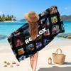 Roblox Printed Swim Towel, Portable Water Absorbent Towel for Beach Camping Daily Bathroom Use