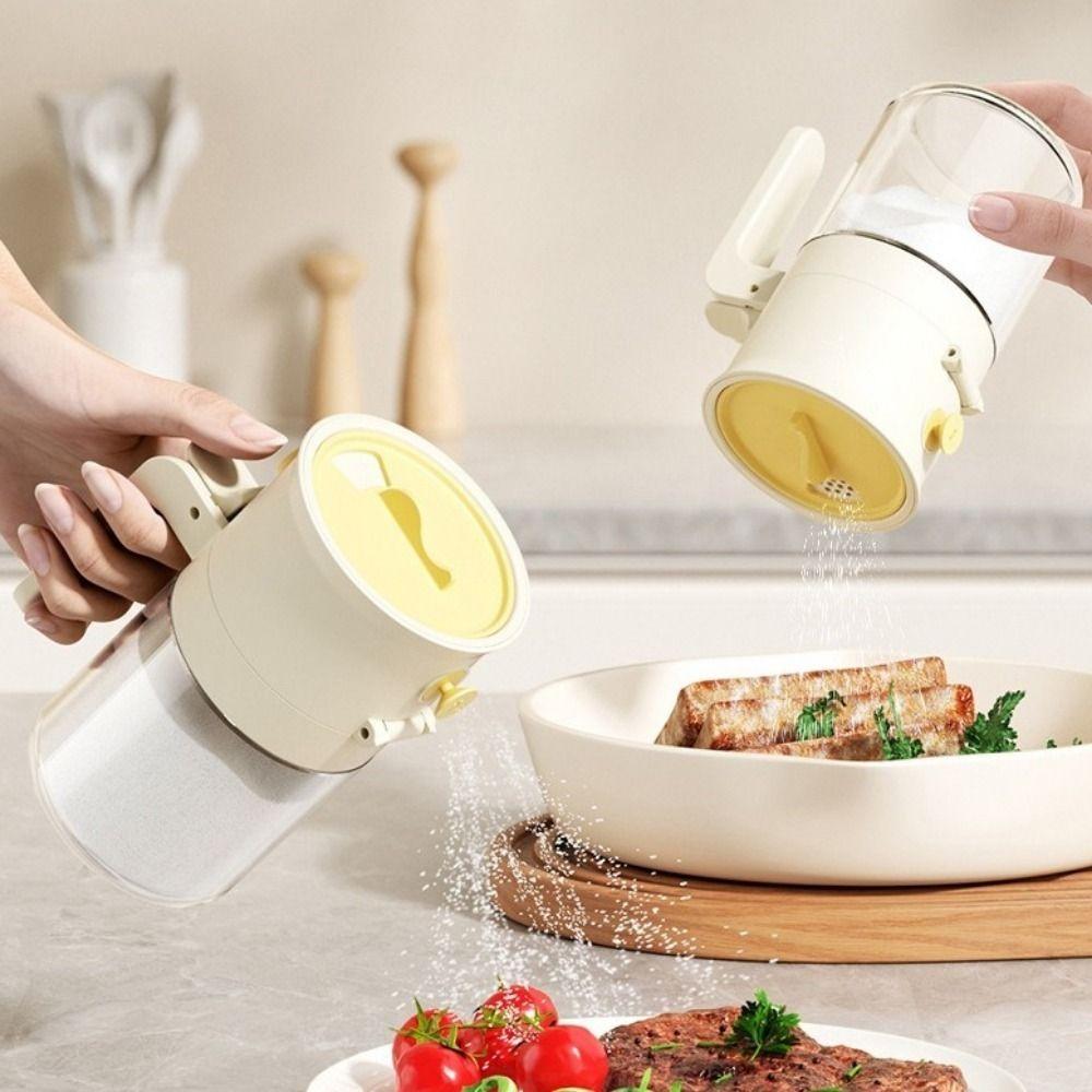 Quantitative Control 2 In 1 Salt Container 0.5g Glass Seasoning Box for Sugar Salt