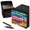 Dual-Tip Alcohol Marker Set, 60/80 Colors - Perfect for Artists & Students, Cute College-Style Sketching Pens