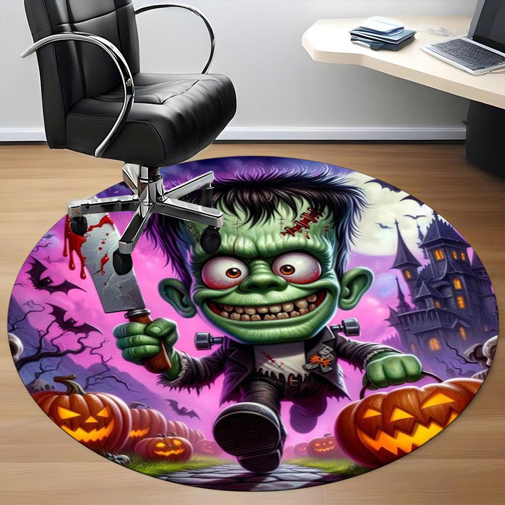 1pc Halloween Frankenstein Chair Carpet for Office, Soft Flannel Throw Mat, Perfect for Office,Holiday Party Decoration Choice yy251113203