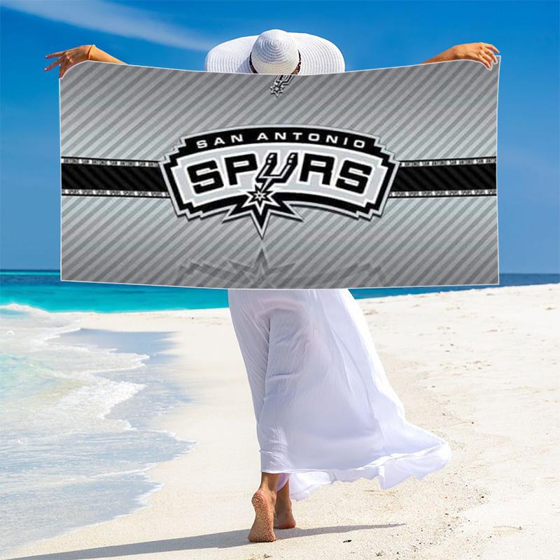San Antonio Spurs Logo Print Beach Towel, Large Soft Quick Dry Towel for Beach Camping Swimming