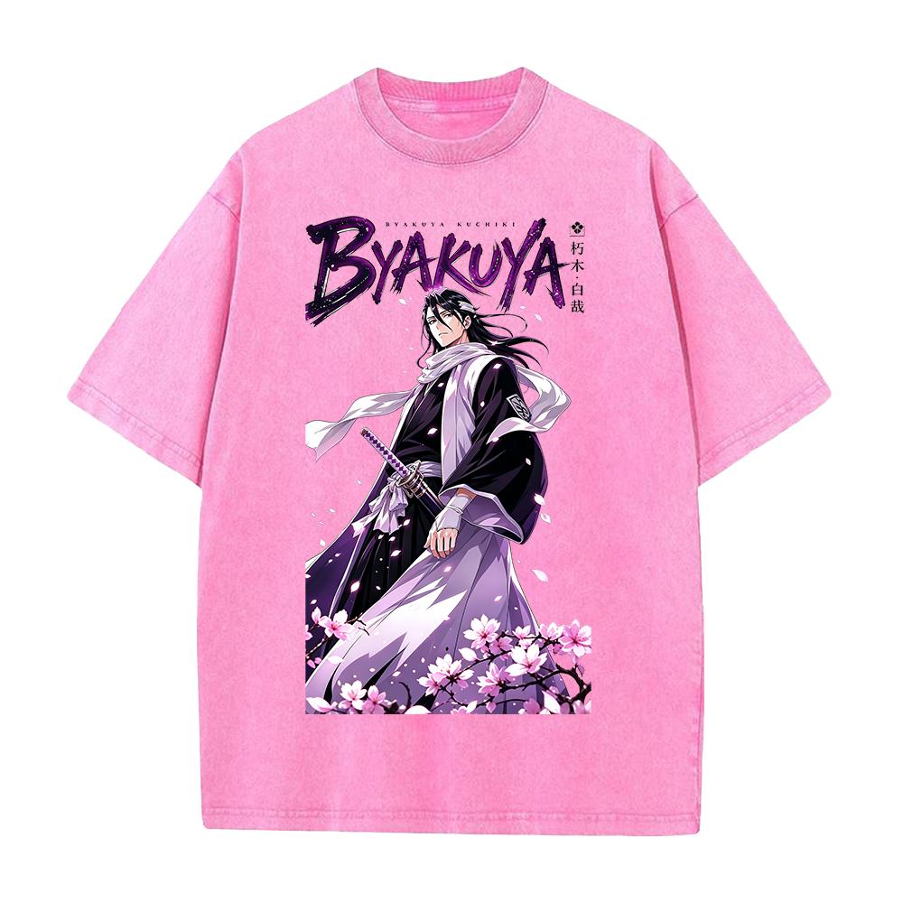 Kuchiki Byakuya Printed Tee Anime BLEACH Clothing Men Women Washed T-shirts Short Sleeve Tshirt Harajuku Casual Cotton T Shirt
