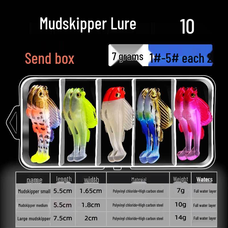 Мягкая приманка Mudskipper T-Tail с защитой от зацепов для ловли окуня, сома, черной рыбы и мандаринки