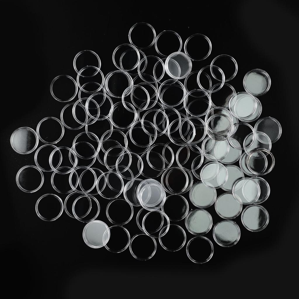 100Pcs 26mm Clear Round Plastic Coin Holder Containers Storage Boxes Case11111111111111111111111111111111111111111111111111111