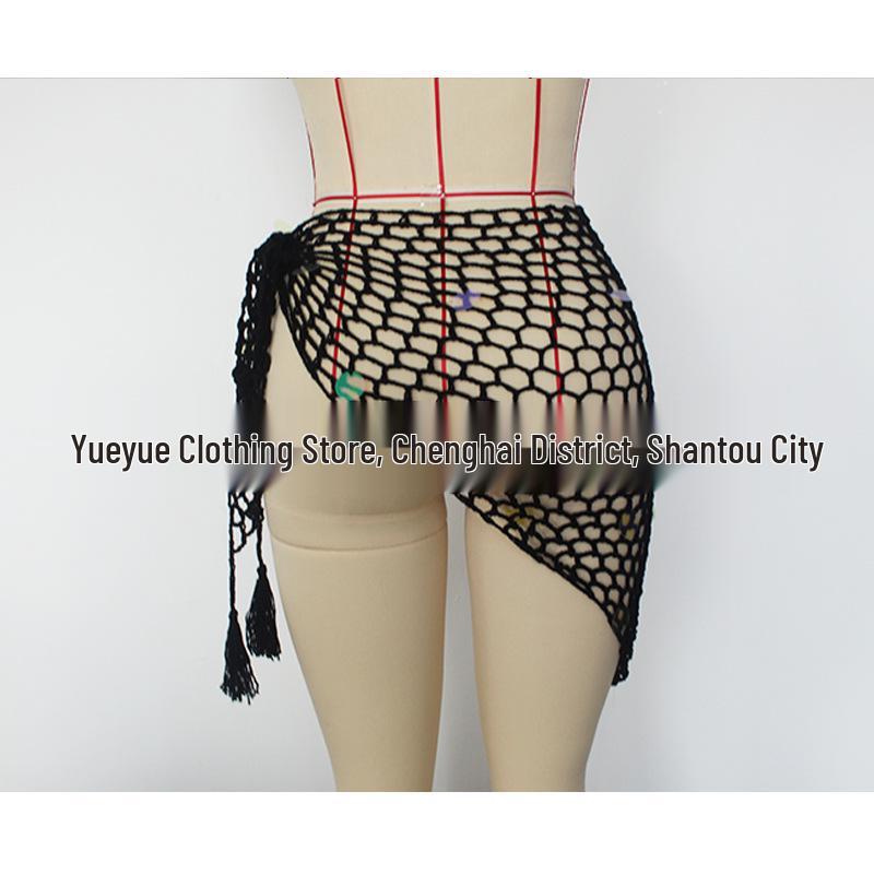 Hand-Crocheted Sequin Bikini Cover-Up Skirt