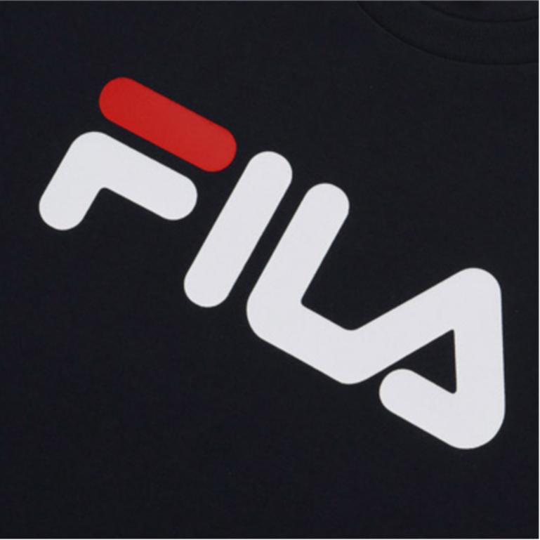 Fila Минималистичная футболка с принтом логотипа в американском винтажном стиле, повседневная, с круглым вырезом и короткими рукавами, унисекс, черная FS2RSB2001X-BLK