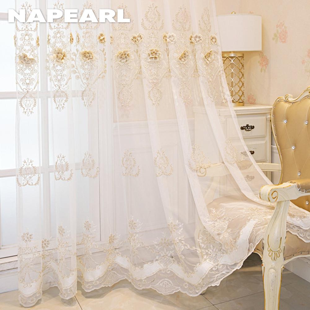 1 шт. NAPEARL Французское роскошное кружево с рельефной вышивкой, полупрозрачная тюль, высота 260 см, для гостиной, спальни, украшения окна, домашнего декора