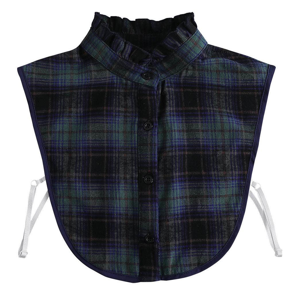 Cotton Plaid Short Shirt Collar Decorative Pointed Collar Shirt Fake Collar X20