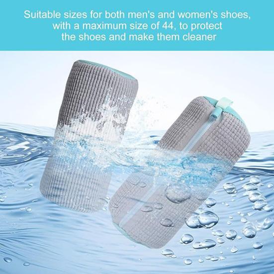Мешок для мытья обуви Легкий портативный мешок для чистки обуви Гладкая застежка-молния Не рвущийся мешок для стирки обуви